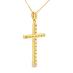 .25ct Diamond Cross Religious Pendant 14KT Yellow Gold
