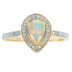 .30ct Opal Diamond Ring 10KT Yellow Gold