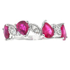 Natural 1.24ct Ruby Diamond Ring 14KT White Gold