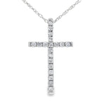 .13ct Diamond Cross Religious Pendant 14KT White Gold
