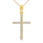 .30ct Diamond Cross Religious Pendant 14KT Yellow Gold