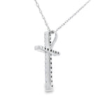 .13ct Diamond Cross Religious Pendant 14KT White Gold