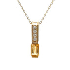 .06ct Citrine Diamond Fashion Pendants 10KT Yellow Gold