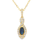 Sapphire Diamond Fashion Pendants 10KT Yellow Gold