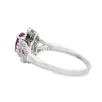 1.26ct Ruby Diamond Ring 14KT White Gold