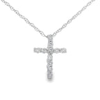 .12ct Diamond Cross Religious Pendant 10KT White Gold