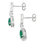 Chalcedony Diamond Dangle Earrings 10KT White Gold