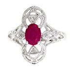 1.05ct Ruby Diamond Ring 10KT White Gold