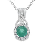 .58ct Emerald Zircon Fashion Pendants Sterling Silver