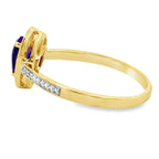 .42ct Amethyst Diamond Ring 10KT Yellow Gold