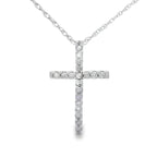 .10ct Diamond Cross Religious Pendant 14KT White Gold