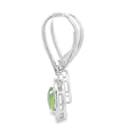 1.21ct Peridot Diamond Dangle Earrings 10KT White Gold