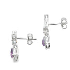 .48ct Amethyst Diamond Dangle Earrings 10KT White Gold