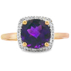 1.34ct Amethyst Diamond Ring 10KT Yellow Gold