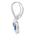 1.28ct Sapphire Diamond Dangle Earrings 10KT White Gold
