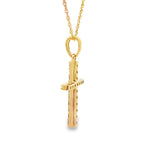 .13ct Diamond Cross Religious Pendant 14KT Yellow Gold