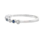 Sapphire Diamond stackable band set 14KT White Gold