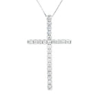 .38ct Diamond Cross Religious Pendant 14KT White Gold