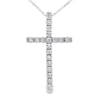 .33ct Diamond Cross Religious Pendant 14KT White Gold