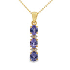 Tanzanite Diamond Fashion Pendants 10KT Yellow Gold