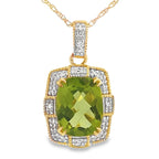 Peridot Diamond Fashion Pendants 10KT Yellow Gold