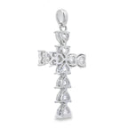 Moissanite Cross Religious Pendant Sterling Silver