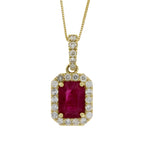 1.25ct Ruby Diamond Fashion Pendants 14KT Yellow Gold