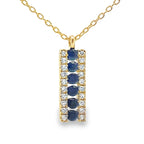 Sapphire Diamond Fashion Pendants 14KT Yellow Gold
