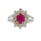 1.65ct Ruby Diamond Ring 14KT White Gold