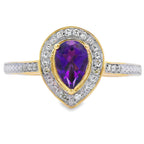 .42ct Amethyst Diamond Ring 10KT Yellow Gold