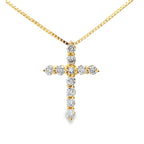 .15ct Diamond Cross Religious Pendant 14KT Yellow Gold