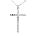 .24ct Diamond Cross Religious Pendant 14KT White Gold
