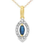Sapphire Diamond Fashion Pendants 10KT Yellow Gold