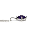 Amethyst Diamond Fashion Pendants 10KT White Gold