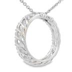 Created Opal Circle of Love Pendant Sterling Silver