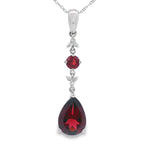 2.25ct Garnet Diamond Fashion Pendants 14KT White Gold