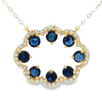 Sapphire Diamond Fashion Pendants 14KT Yellow Gold