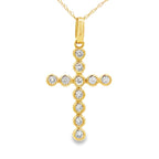 .31ct Diamond Cross Religious Pendant 14KT Yellow Gold
