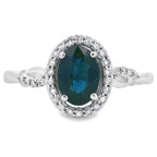 1.07ct Sapphire Diamond Ring 10KT White Gold