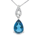 London Blue Topaz Fashion Pendants 10KT White Gold