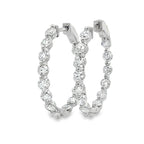 3.10ct Lab Grown Diamond Hoop Earrings Sterling Silver
