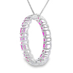 Created Ruby Circle of Love Pendant Sterling Silver