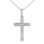.07ct Diamond Cross Religious Pendant 10KT White Gold