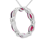 Ruby Diamond Circle of Love Pendant 10KT White Gold