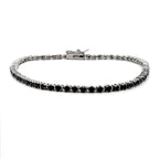 2.27ct Black Diamond Tennis Bracelet Sterling Silver