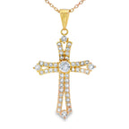 Topaz Cross Religious Pendant Sterling Silver