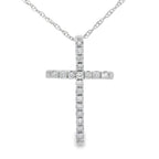 .11ct Diamond Cross Religious Pendant 14KT White Gold