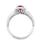 1.35ct Ruby Diamond Ring 14KT White Gold