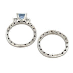 Antique Style Engagement Ring Set 14KT White Gold