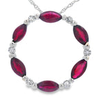 Ruby Diamond Circle of Love Pendant 10KT White Gold